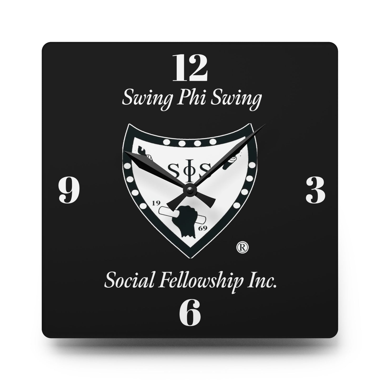 Swing Phi Swing Shield Acrylic Wall Clock
