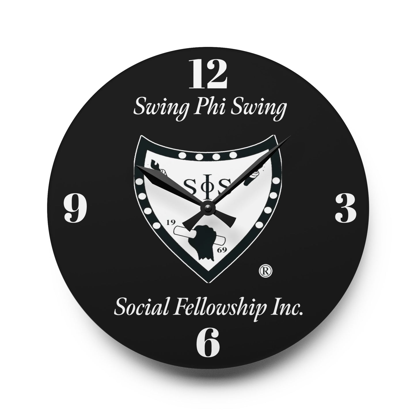 Swing Phi Swing Shield Acrylic Wall Clock