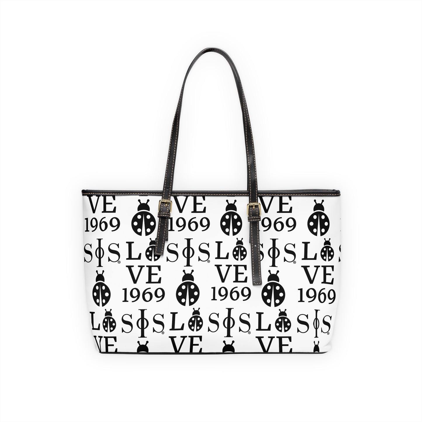 Swing Phi Swing Patterned PU Leather Shoulder Bag White