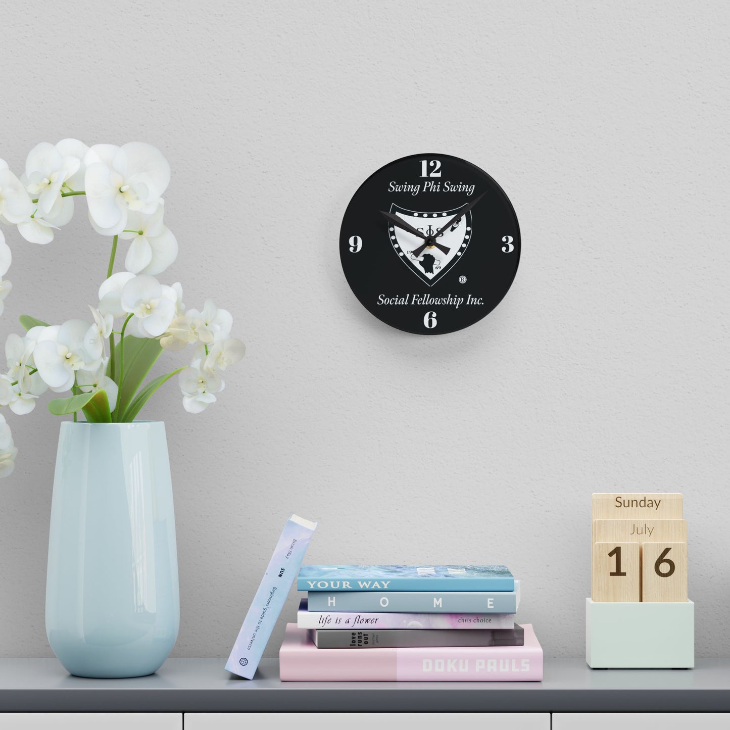 Swing Phi Swing Shield Acrylic Wall Clock