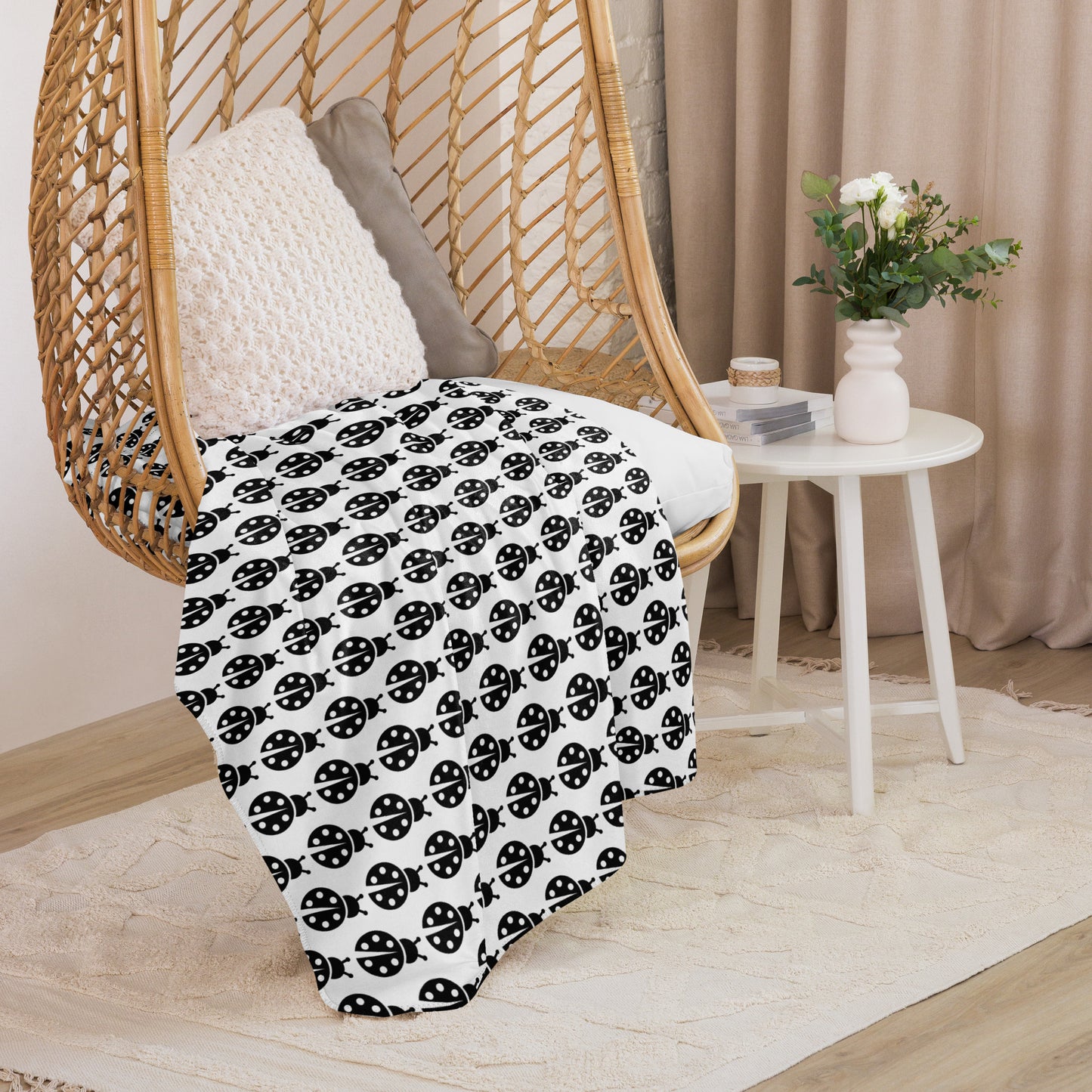 Ladybug Sherpa blanket