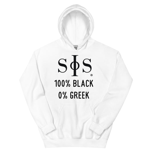 100% Black Unisex Hoodie