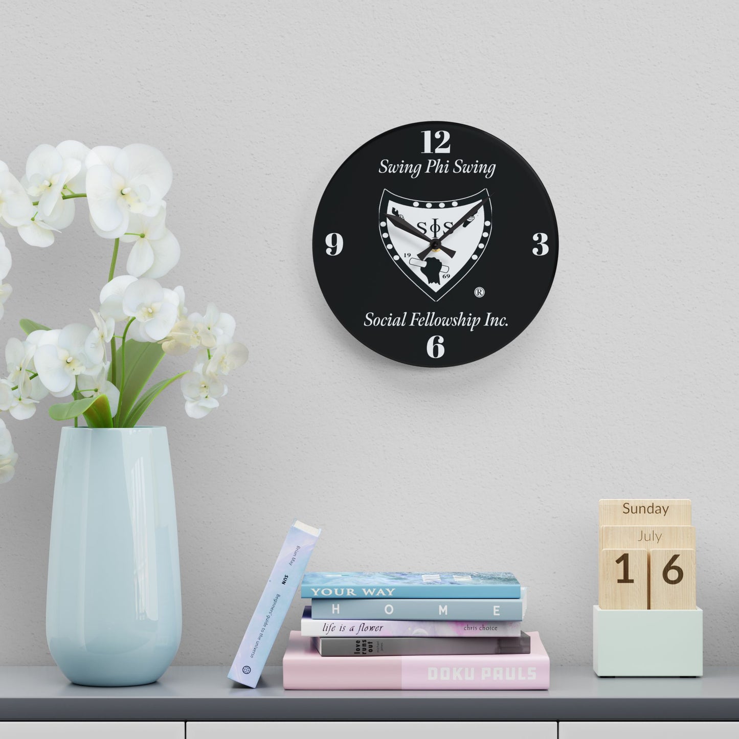 Swing Phi Swing Shield Acrylic Wall Clock