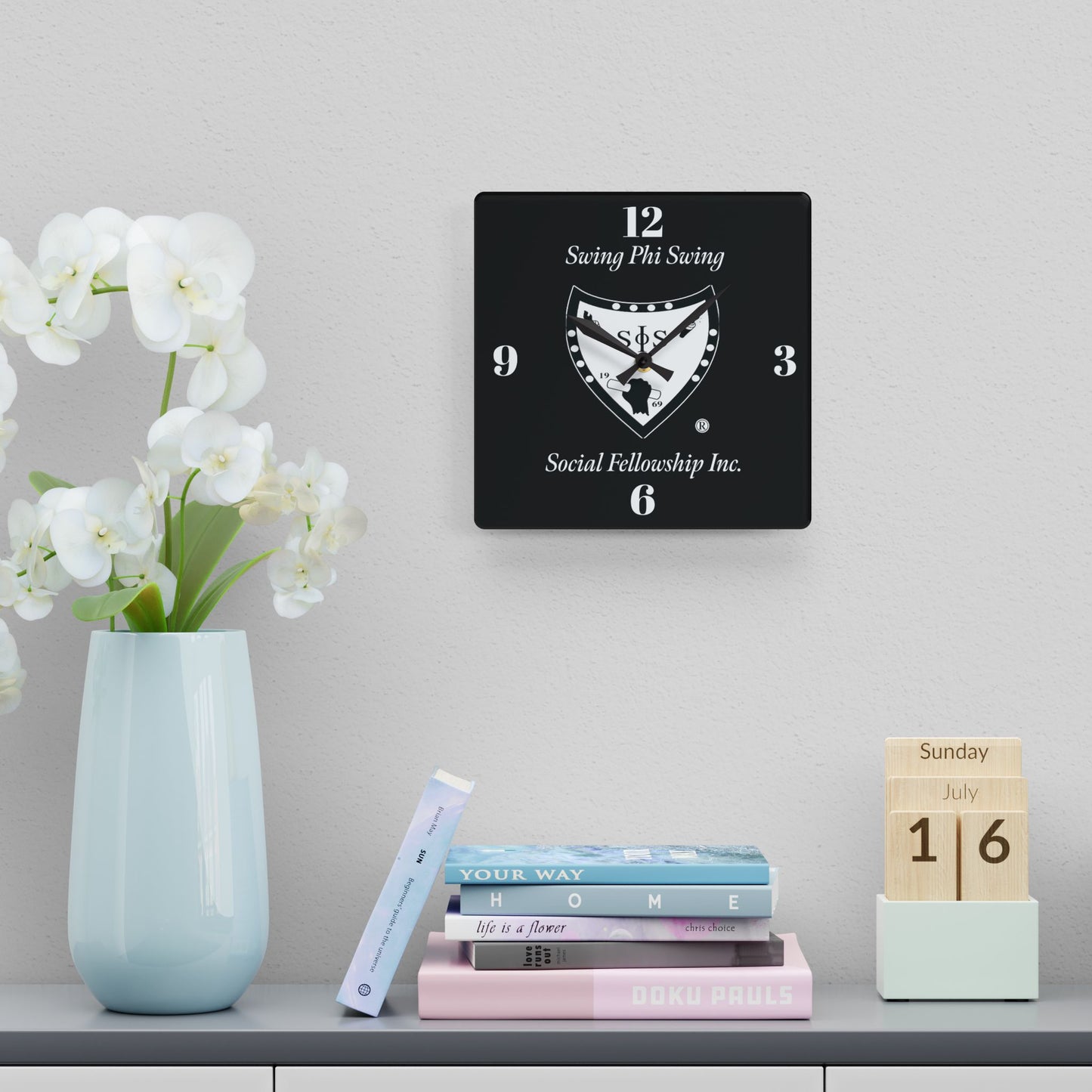 Swing Phi Swing Shield Acrylic Wall Clock
